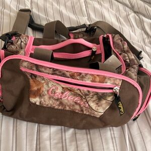 CABELA'S Catch-All Camo Gear Bag Pink Camo Duffle Gym, Small/Medium Hiking Fish